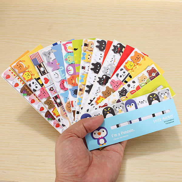 Animal girl sticker index label