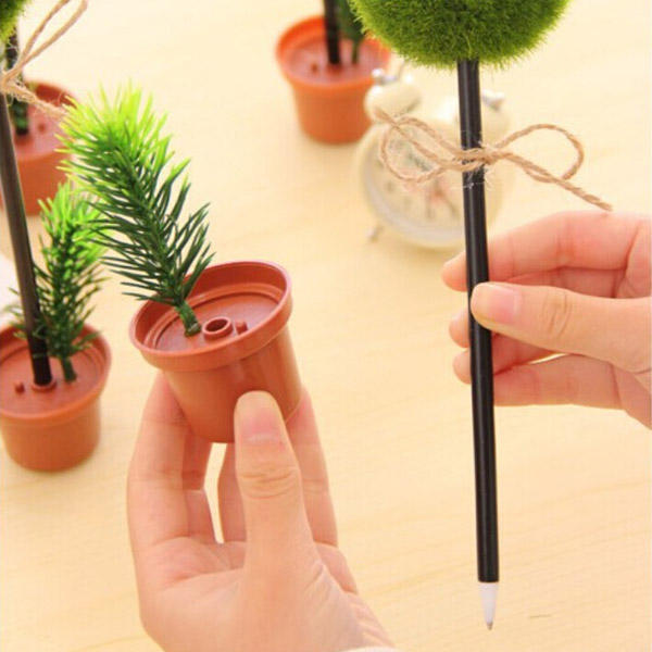 Green potted ballpoint pen