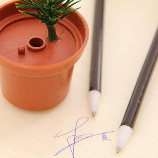 Green potted ballpoint pen