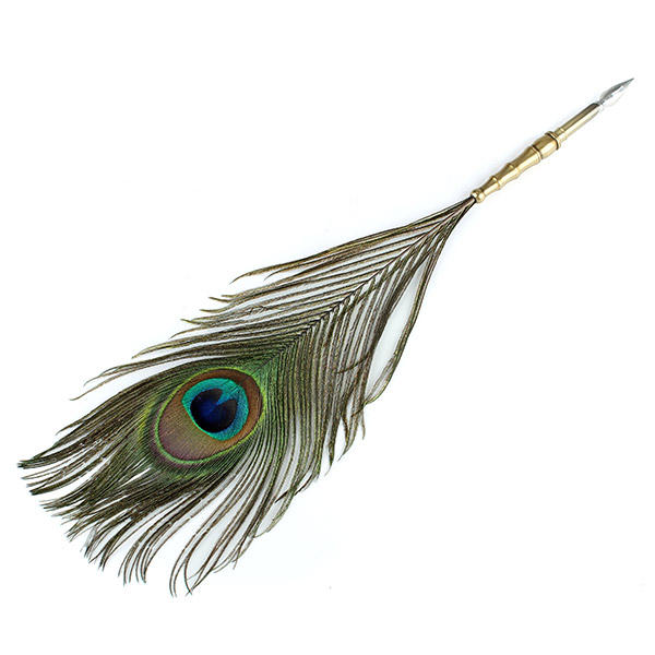 Peacock feather pen gift box