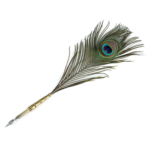 Peacock feather pen gift box