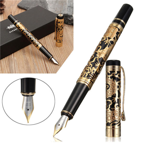 Golden dragon relief pen