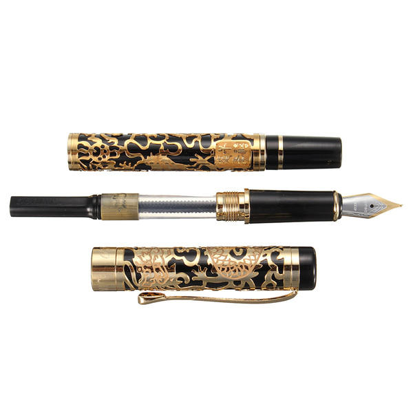 Golden dragon relief pen