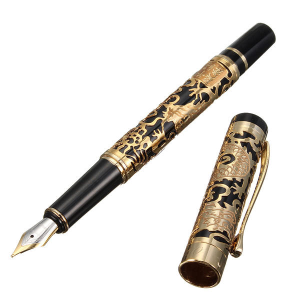 Golden dragon relief pen