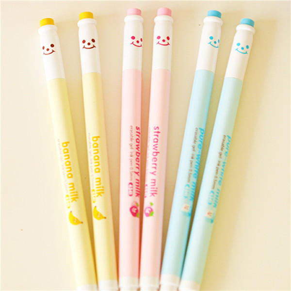 Cartoon smile can be rubbed rubber ball pen