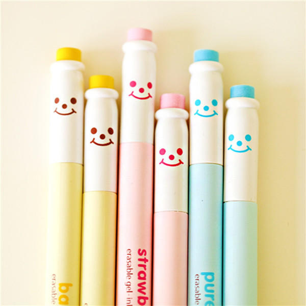 Cartoon smile can be rubbed rubber ball pen