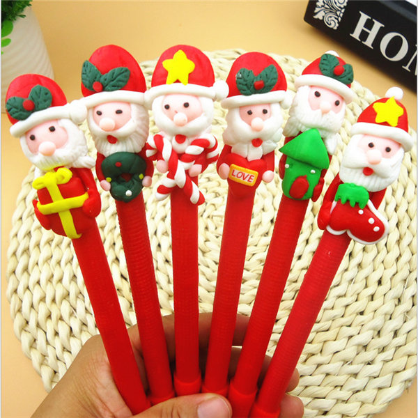 Santa Claus cartoon soft clay ballpoint pen