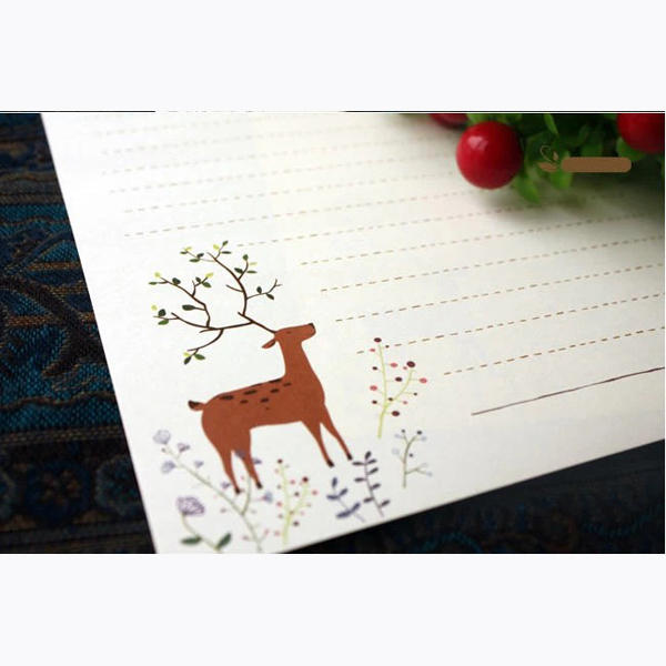 Moose fairy forest pattern letter paper