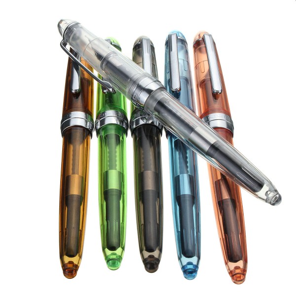 Transparent fine point fountain pen