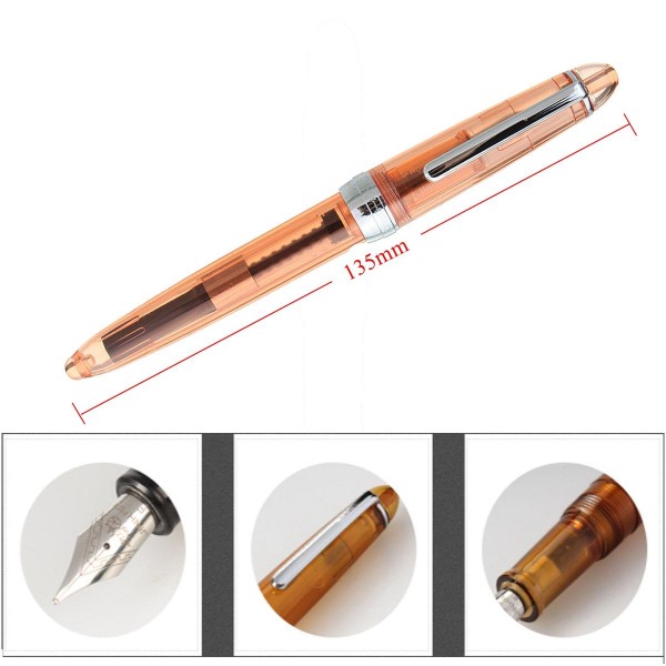 Transparent fine point fountain pen