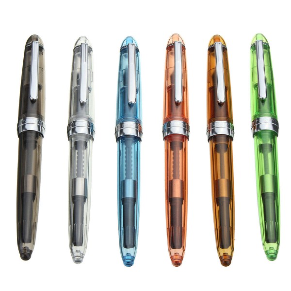 Transparent fine point fountain pen